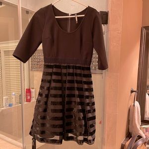 Anthropologie - Plenty by Tracy Reese Black Fit and Flare Dress